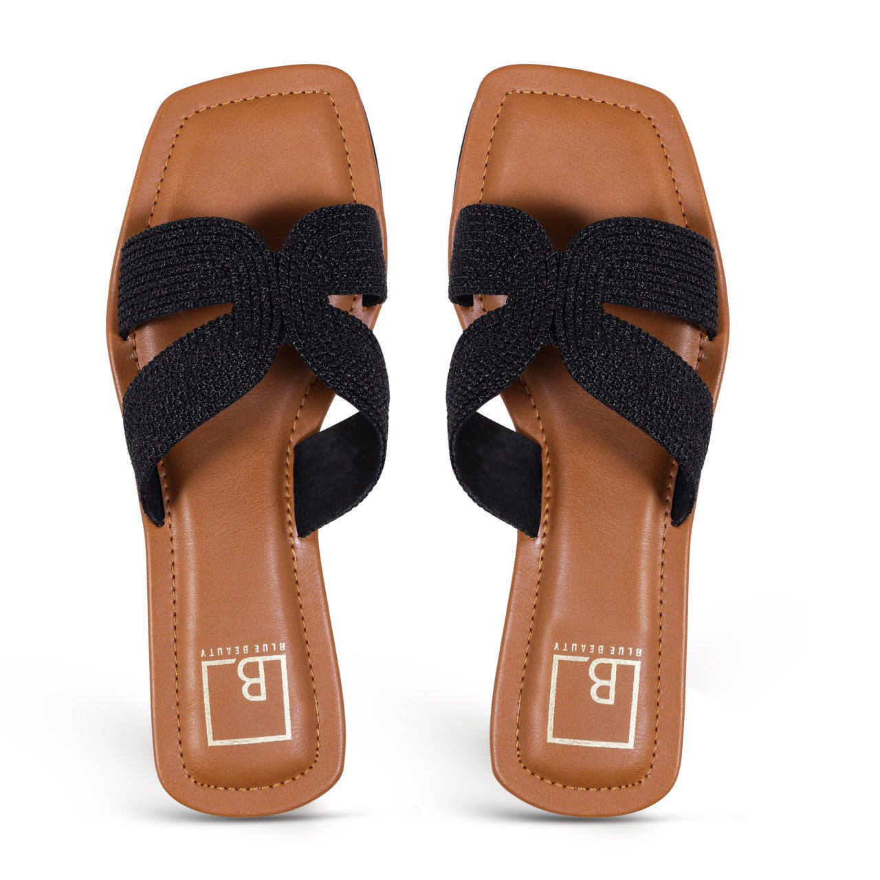 Woven Strap Slip-On Flat Black