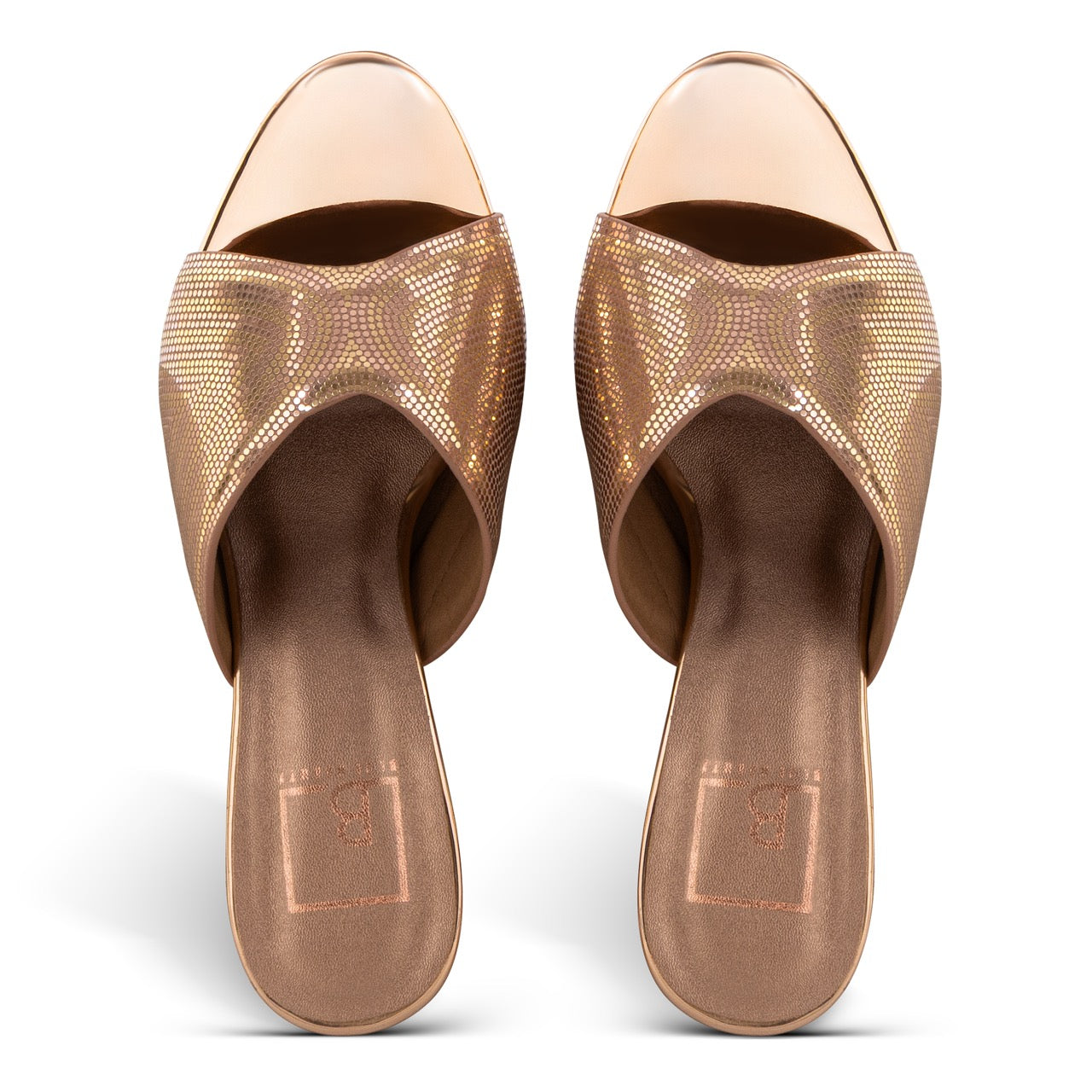 Glamorous Slip-On Heels Rose Gold