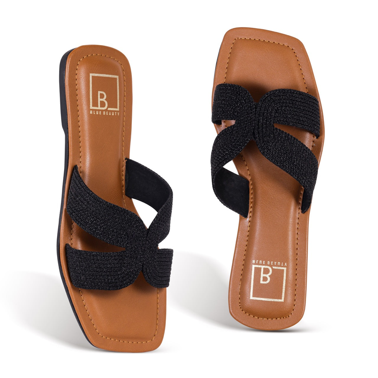 Woven Strap Slip-On Flat Black