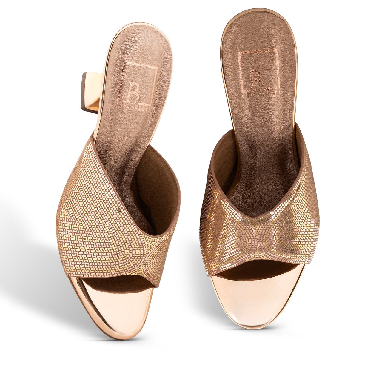 Glamorous Slip-On Heels Rose Gold