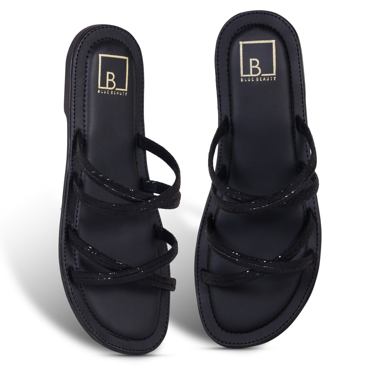Strappy Flat Sandals Black