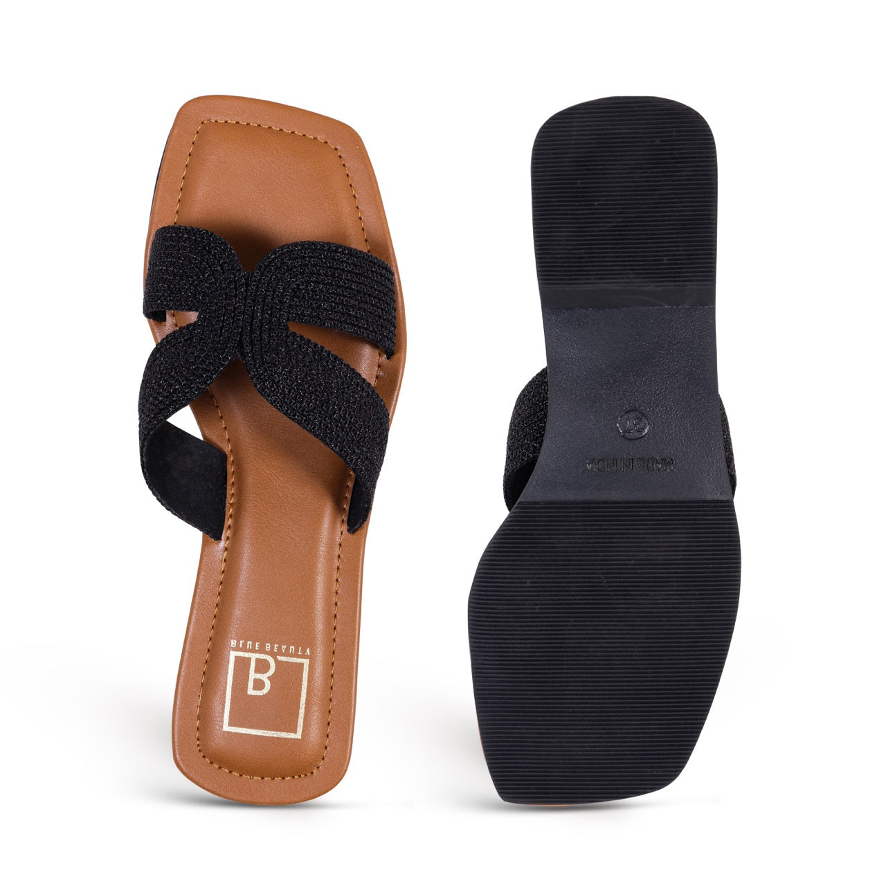 Woven Strap Slip-On Flat Black