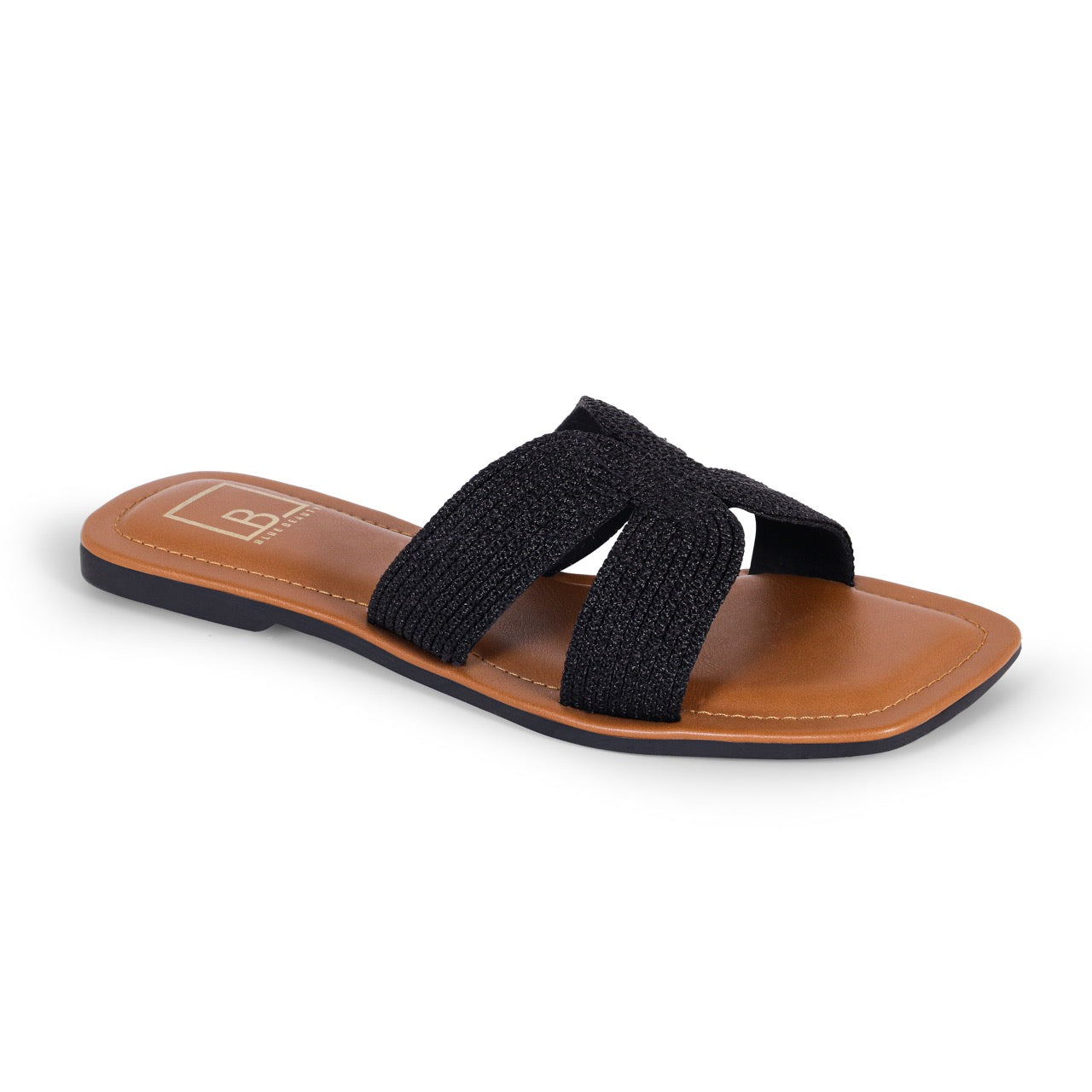 Woven Strap Slip-On Flat Black
