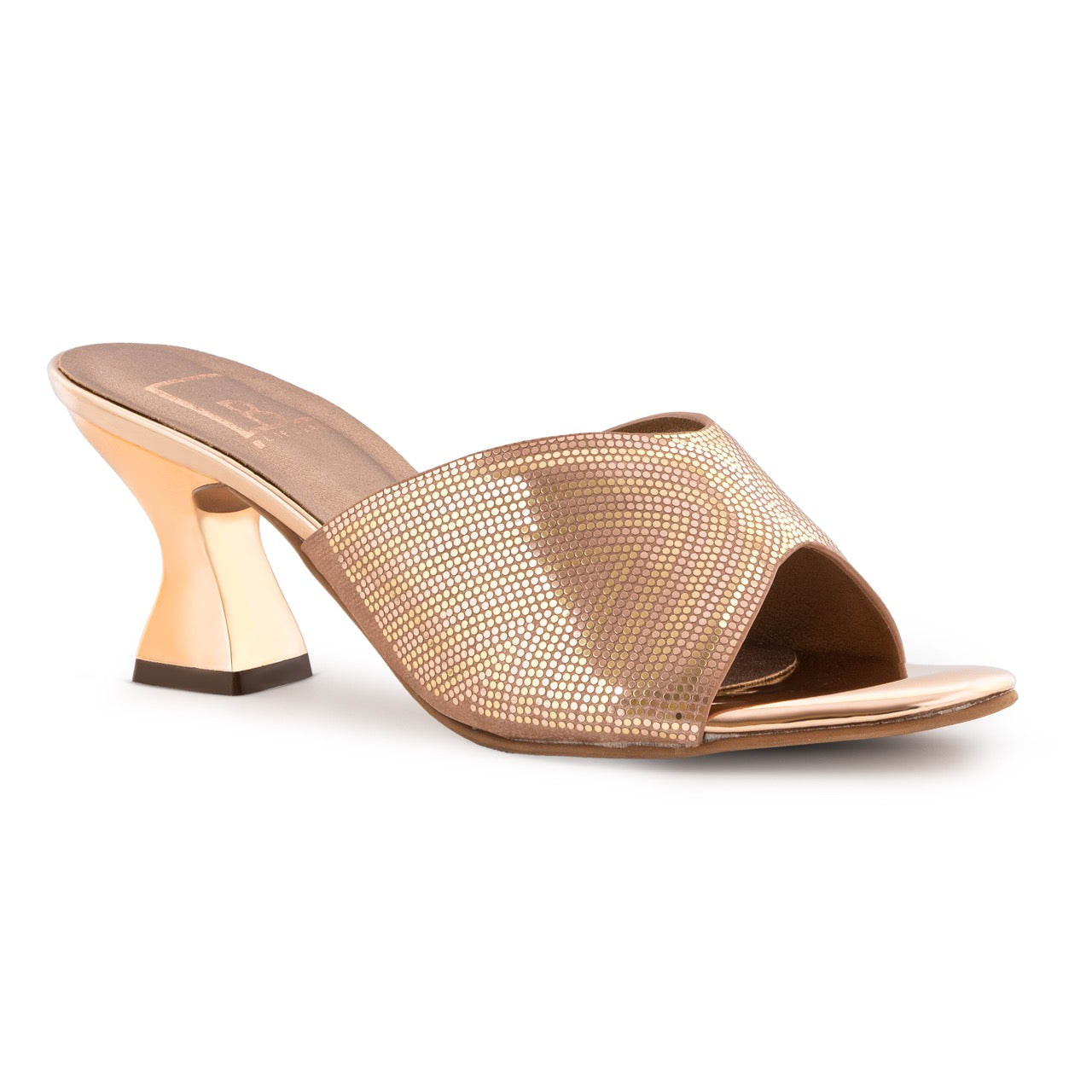 Glamorous Slip-On Heels Rose Gold
