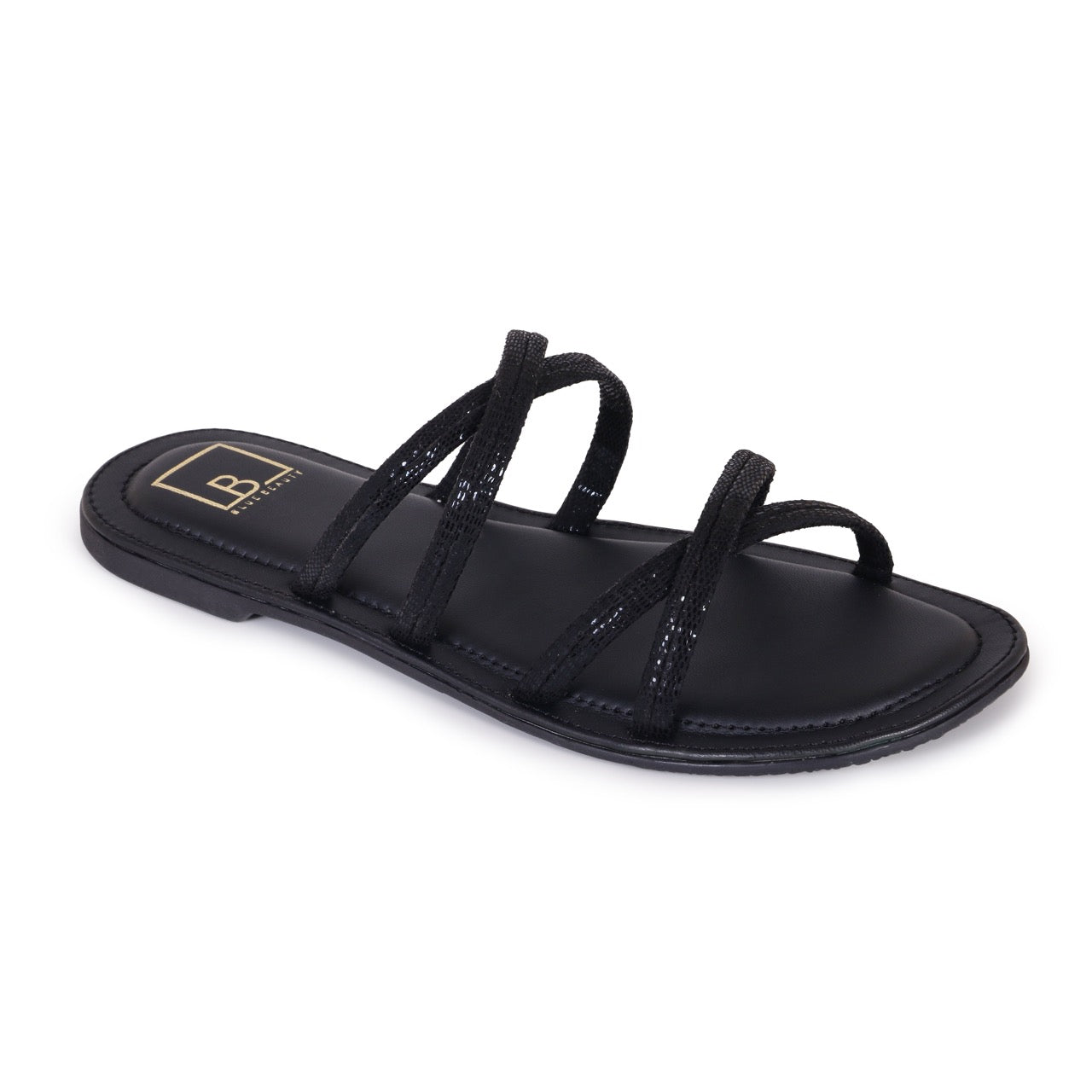 Strappy Flat Sandals Black