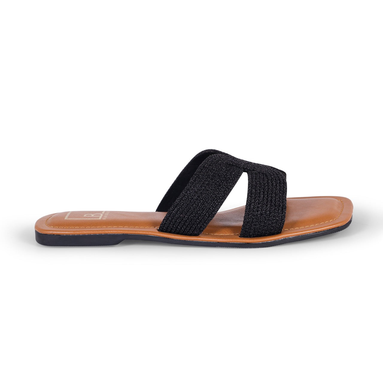 Woven Strap Slip-On Flat Black