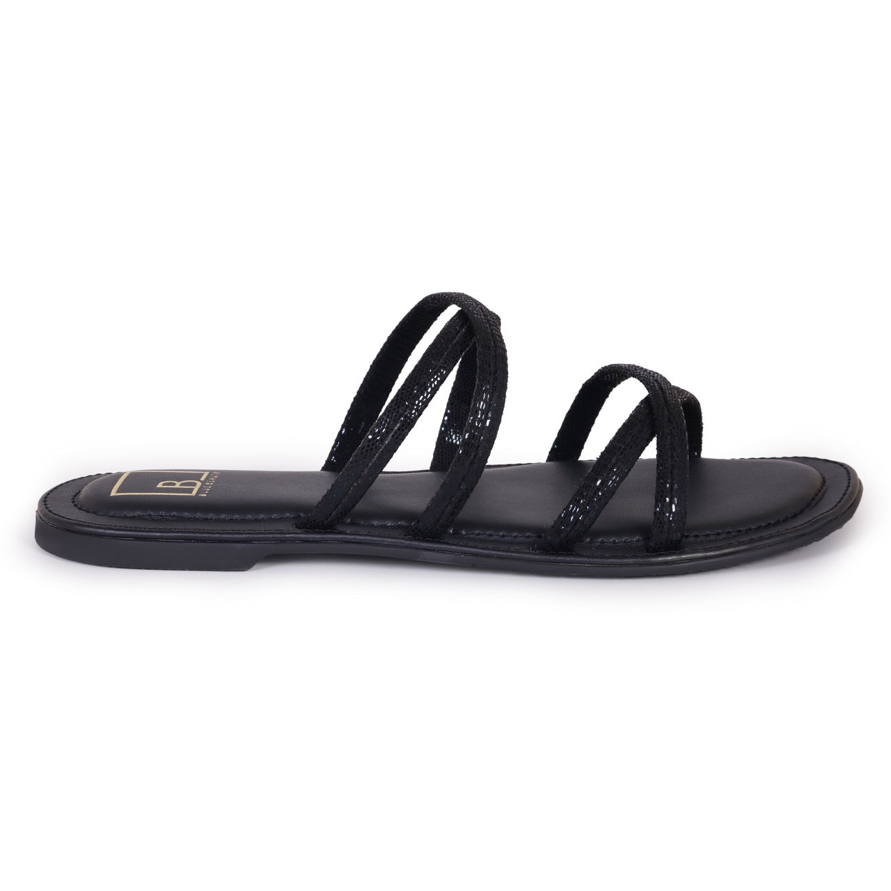 Strappy Flat Sandals Black