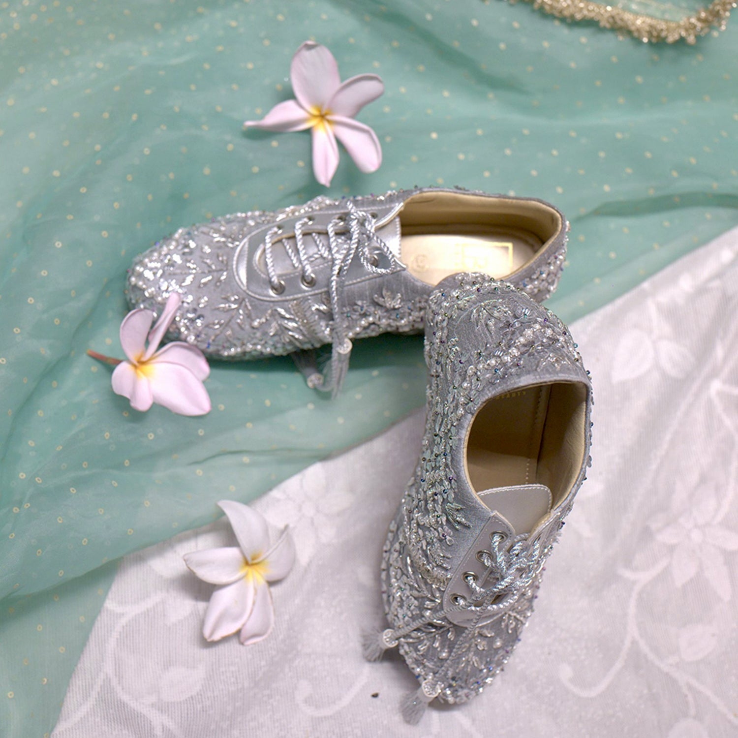 Silver Glitter Bridal Shoes Bridal Sneakers